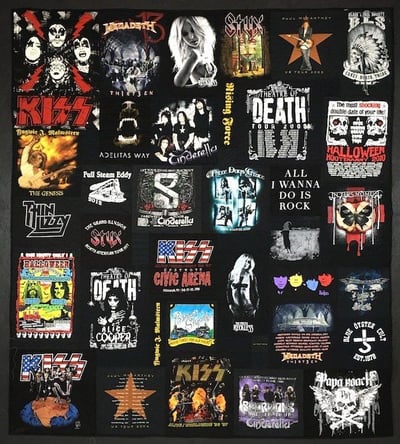 all black band concert by Too Cool T-shirt Quilts